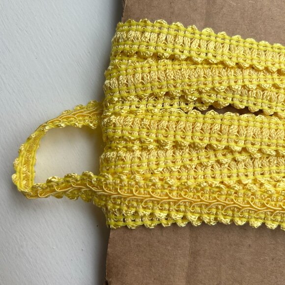 3+ Yards Eyelet Ribbon Trim Craft Lace Sewing Yellow - Picture 4 of 5